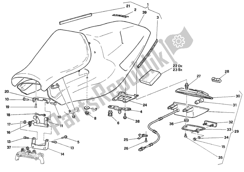Tutte le parti per il Sedile Sp - Senna del Ducati Superbike 916 Senna 1996